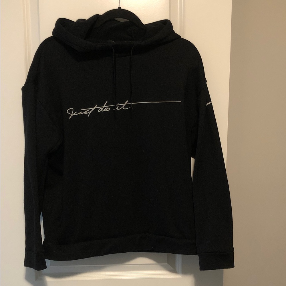 Nike Black Hoodie with White Slogan
